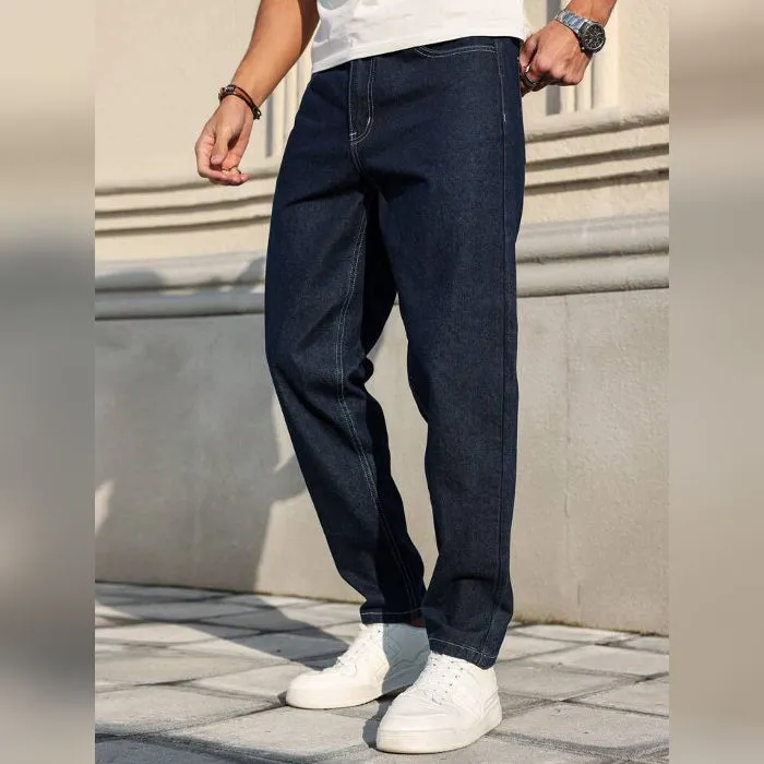 Unisex- Dark Wash Relaxed-Fit Jeans